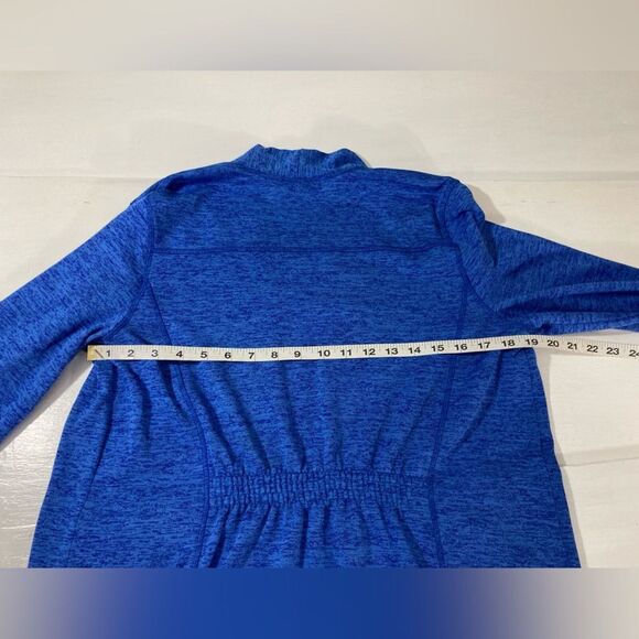 T by Talbots Cardigan Women’s M Blue Space Dye Open Front Knit Casual Preppy - Picture 7 of 8